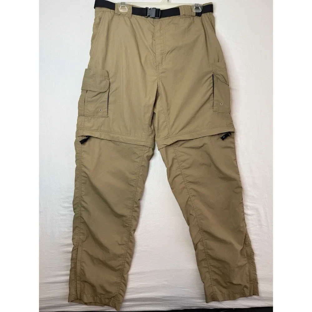 Magellan Outdoors Fish Gear Men's Zip-Off Cargo Pants Water Repellent Size L Tan